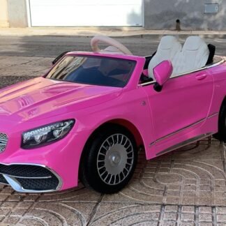 COCHE INFANTIL MERCEDES MAYBACH 12V, ROSA-PINK, MANDO RC -  INDA323-c4k0093