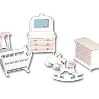 Dormitorio rosa para casas de muñecas, escala 1/12. CHA36122