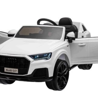 Coche eléctrico para niños Audi Q7 blanco, asiento y ruedas plastico, rc,  INDA977-BN-Q7WT