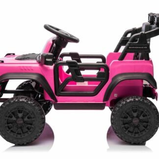 Coche eléctrico 12v Ford Bronco, 1 plaza, rosa, batería litio, RC, Asiento y ruedas plástico INDA1127-BN