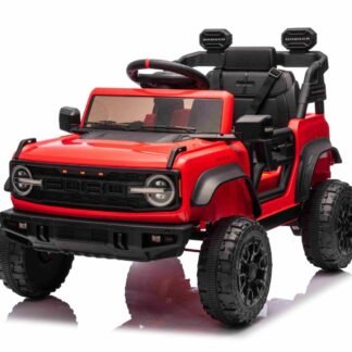 Coche eléctrico 12v Ford Bronco, 1 plaza, rojo, batería litio, RC, Asiento y ruedas plástico INDA1126-BN