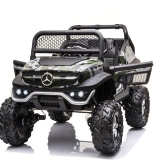 Coche bateria Mercedes UNIMOG LITTLE 4x4,4WD, 12v  CAMUFLAJE  - INDA885-UNIS-KID