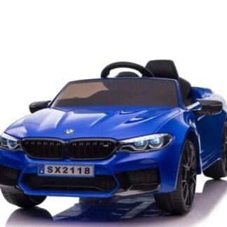 VENTA COCHE NIÑOS BMW M5, 24VV, asiento cuero, RUEDAS goma, RC, AZUL PINTADO INDA776-KID-SX2118B