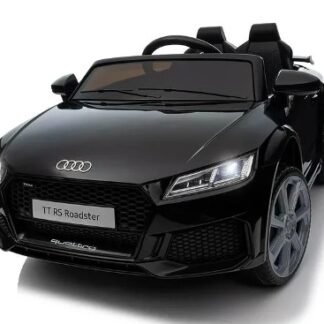 Coche Audi TTRS 12V negro, asiento plástico, ruedas plástico, 1-4 años, 1 plaza, RC  INDA793-KIDS