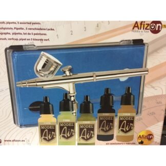 KIT AEROGRAFO Y PINTURA MILITAR. AFIZON 1600008