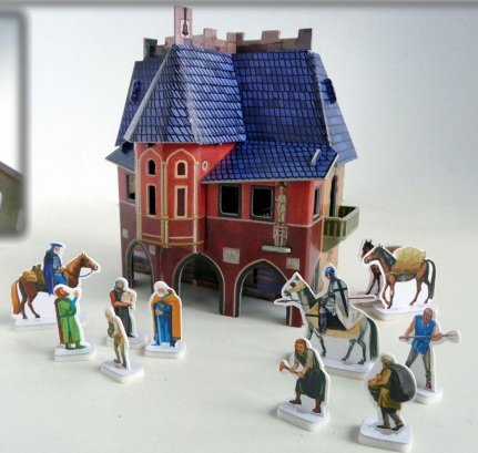 VENTA CLEVER PAPEL- MAQUETAS DE CARTÓN, REF 14216- "EDIFICIO AYUNTAMIENTO". INCLUYE PERSONAJES