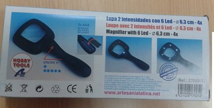 COMPRAR LUPA CON LUCES LED DE DIFERENTE INTENSIDAD, HOBBY TOOLS REF 27025-1, ARTESANÍA LATINA