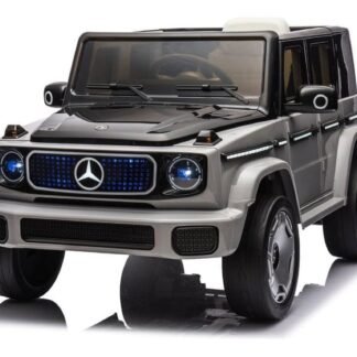 VENTA Mercedes EQG 12v, coche eléctrico niño, asiento cuero, ruedas goma, RC, GRIS  INDA1001-AC-JJ20880