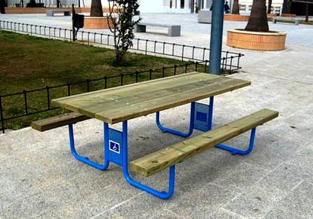 MESA Y BANCOS MERENDERO ESPECIAL INCLUSION-MINUSVALIDOS. ASL_474