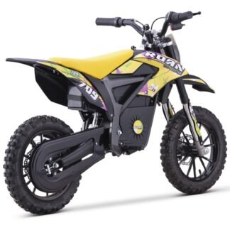 VENTA Minimoto infantil eléctrica 24V y 500W ruedas de 10 pulgadas, amarilla  INDA1015-RO-1901