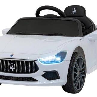 Coche eléctrico 12v para niños, Maserati Little Ghibli, blanco, rc, Full option, INDA361-RA-SL631B.BIA