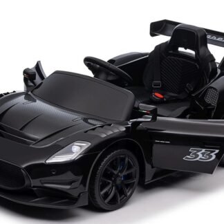 Maserati MC20 GT2, 12V, 4 MOTORES !!, RC, ruedas goma, asiento cuero, negro  INDA577-RA-QLS-8601