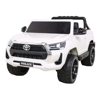 Coche Toyota Hilux batería niños, 2 plazas, 4X 12v, blanco + 4x4 + RC, INDA456-RA-HL860.BIA